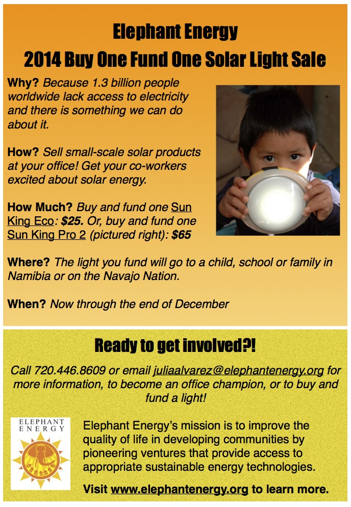 Buy One, Fund One Solar Light Sale!